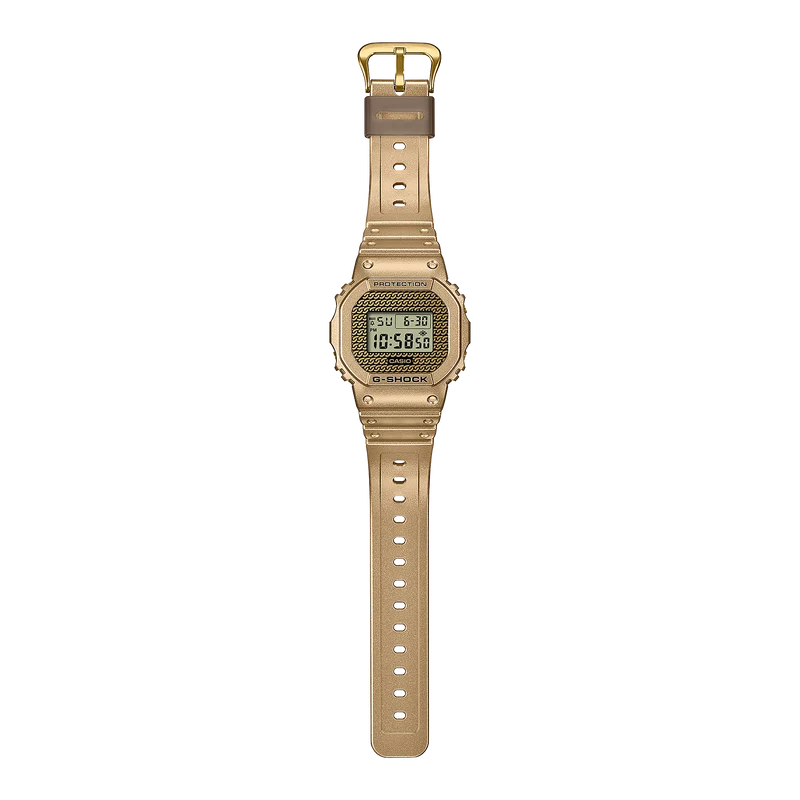 Casio G-Shock DWE-5600HG-1ER Herrenuhr Gold Chain Box Set • Wechselbare Lünetten und Bänder • Hip-Hop-Design