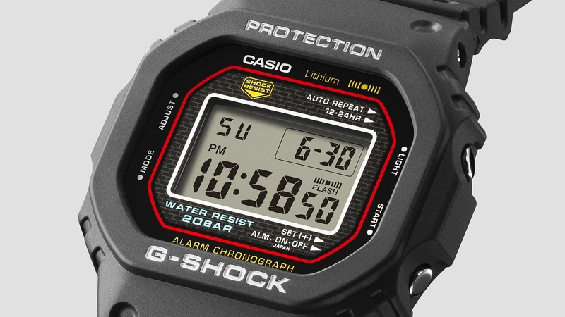 Casio DW-5000R-1AER G-Shock Herrenuhr Schwarz • Digitaler Chronograph • 20 bar wasserdicht