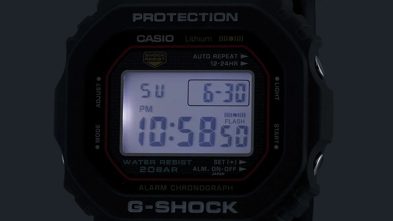 Casio DW-5000R-1AER G-Shock Herrenuhr Schwarz • Digitaler Chronograph • 20 bar wasserdicht