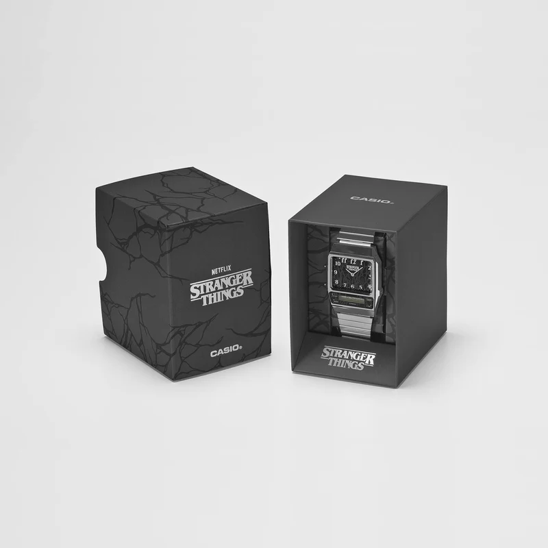 Casio Vintage AQ-800EST-1AER Armbanduhr Schwarz • Casio x Stranger Things • Analog-Digital
