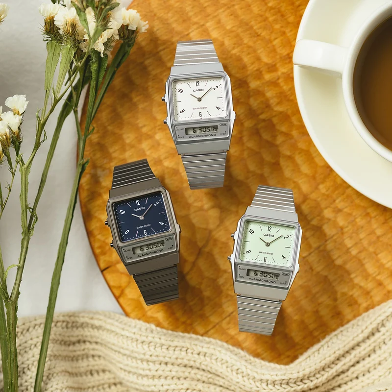 Casio AQ-800EB-2AEF Herrenuhr Vintage Collection Blau • Analog-Digital-Werk • Retro-Design