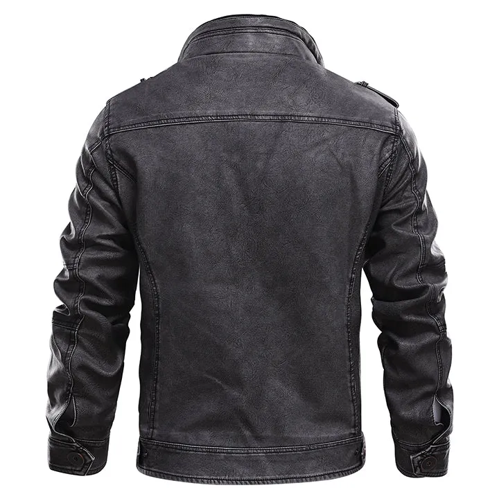Leren Motorjack Heren PU Kunstleer Zwart Waterdicht Krasbestendig Biker Jas Duurzaam Stijlvol Motorkleding | Sansoti