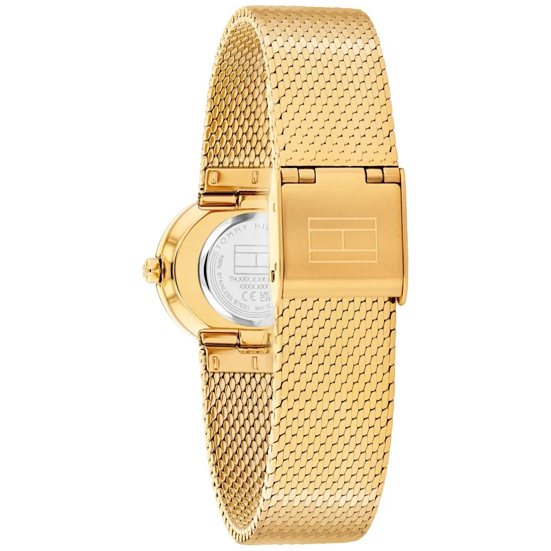 Tommy Hilfiger MOIRA 1782847 Damen Armbanduhr Gold • Ovales Gehäuse mit Open-Heart-Design • Mineralglas