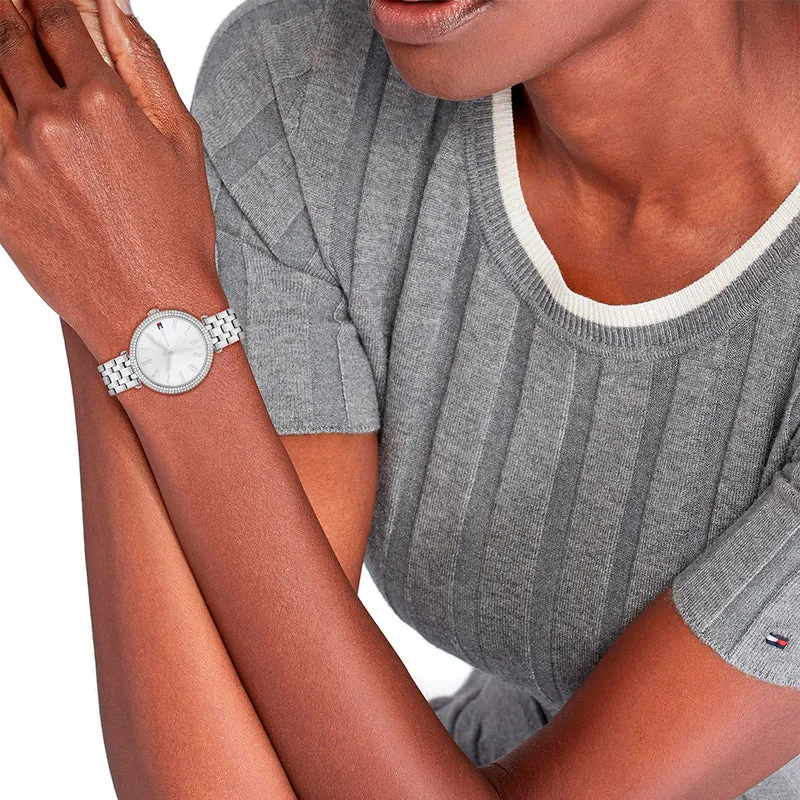 Tommy Hilfiger Natalie 1782719 Damen Armbanduhr Silber • Mineralglas • Zirkonia-Besatz