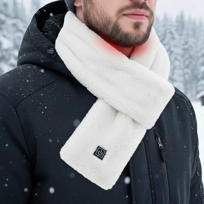 Verwarmde Neksjaal met 3 Temperatuurstanden USB-C Oplaadbaar Unisex Fluweelzacht Winteraccessoire Nek | Sansoti