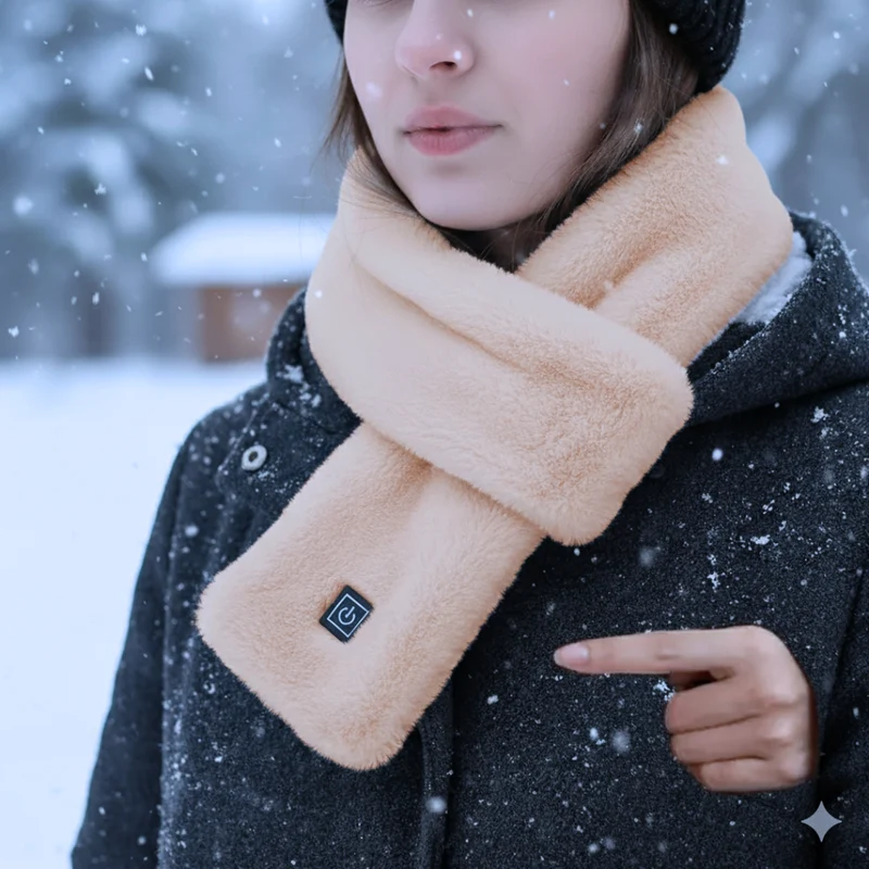 Verwarmde Neksjaal met 3 Temperatuurstanden USB-C Oplaadbaar Unisex Fluweelzacht Winteraccessoire Nek | Sansoti