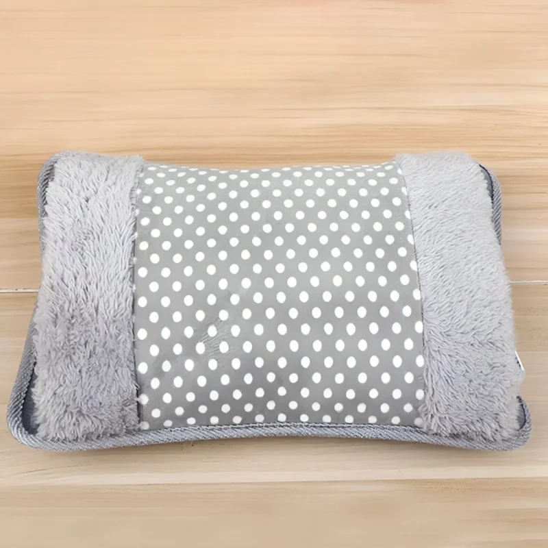 Elektrisch Verwarmingskussen met Handwarmer Functie Pluche Warmtekussen Grijs Lila 450W EU Stekker Comfort | Sansoti