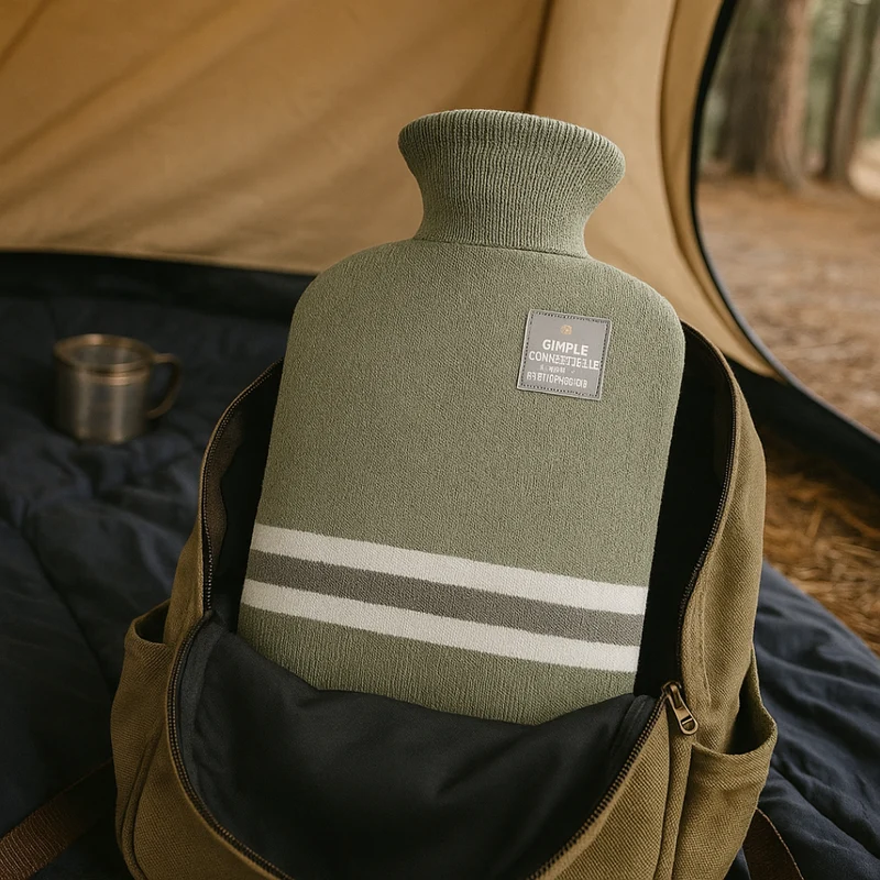 Kruik met Gebreide Hoes 1 Liter Warmtehoudend Comfort voor Koude Winterdagen Ontspanning Thuis Wellness | Sansoti