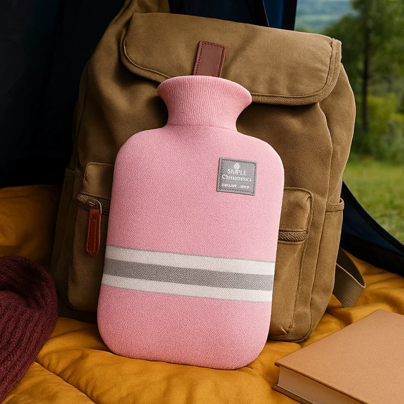 Kruik met Gebreide Hoes 1 Liter Warmtehoudend Comfort voor Koude Winterdagen Ontspanning Thuis Wellness | Sansoti