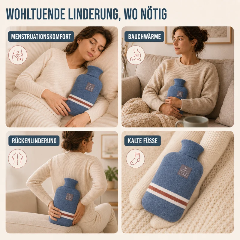 Kruik met Gebreide Hoes 1 Liter Warmtehoudend Comfort voor Koude Winterdagen Ontspanning Thuis Wellness | Sansoti