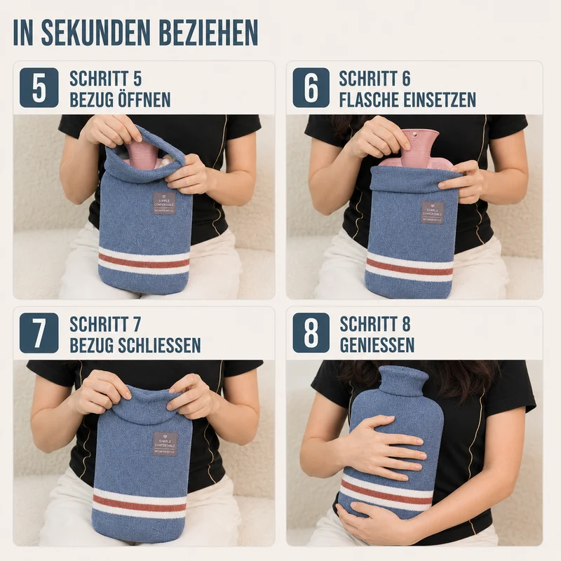 Kruik met Gebreide Hoes 1 Liter Warmtehoudend Comfort voor Koude Winterdagen Ontspanning Thuis Wellness | Sansoti