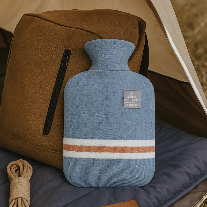 Kruik met Gebreide Hoes 1 Liter Warmtehoudend Comfort voor Koude Winterdagen Ontspanning Thuis Wellness | Sansoti