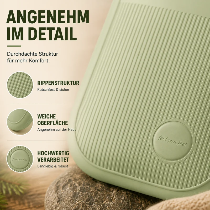 Warmwaterkruik 2000ml Lekvrij met Zachte Fleece Hoes voor Koude Voeten Handen en Rug Winterwarmte Comfort | Sansoti