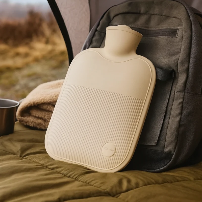 Warmwaterkruik 2000ml Lekvrij met Zachte Fleece Hoes voor Koude Voeten Handen en Rug Winterwarmte Comfort | Sansoti