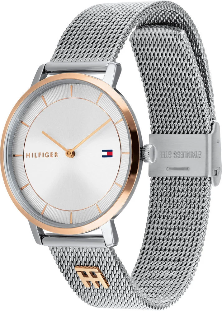 Tommy Hilfiger Tea 1782288 Damen Armbanduhr Silber • Milanaise-Edelstahlarmband • Minimalistisches Design