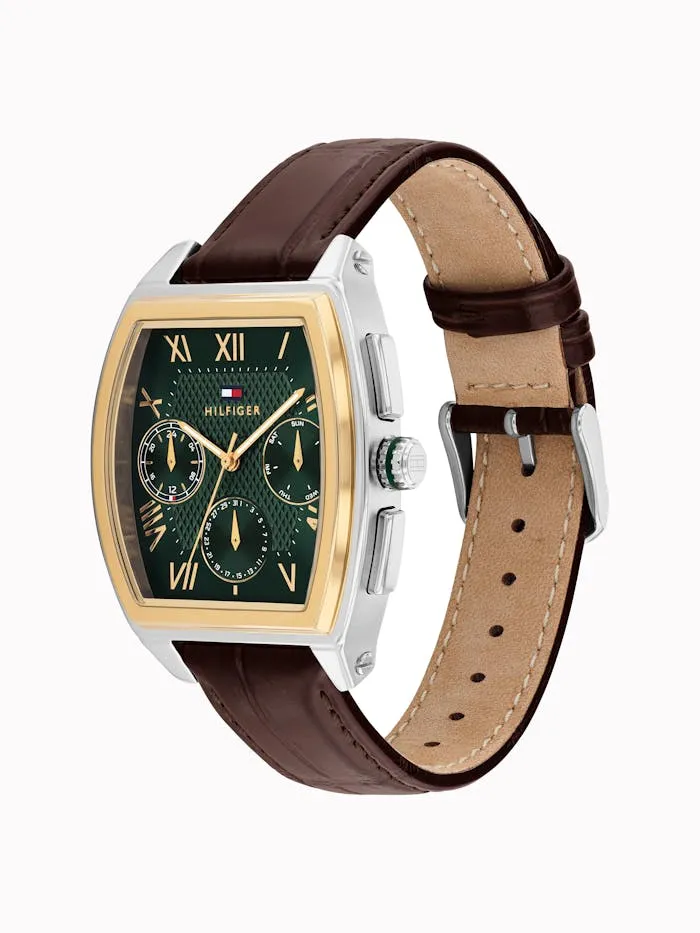 Tommy Hilfiger Oxford 1710762 Herrenuhr Grün • Tonauu-Gehäuse aus Edelstahl • Mineralglasscheibe