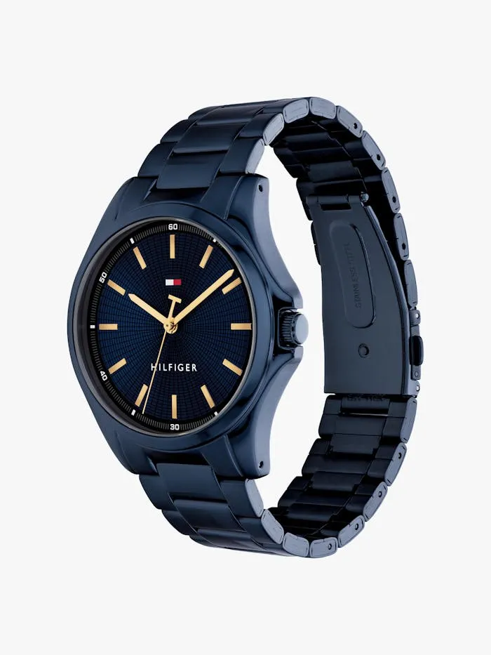 Tommy Hilfiger Bruce 1710742 Herrenuhr Blau • Ionic Plated Stahlgehäuse • Quarzwerk