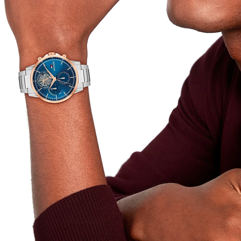 Tommy Hilfiger Stewart 1710734 Herren • Chronograph • Roségold-Lünette