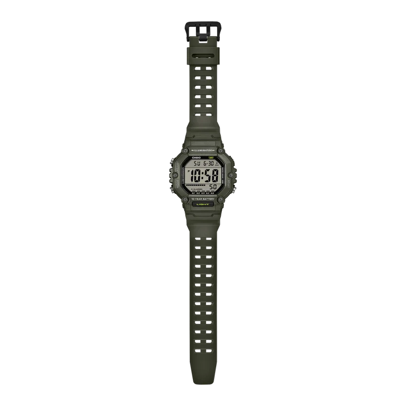 Casio AE-1600HX-3AVEF Armbanduhr Khaki • Digitale Zeitanzeige • 10 Bar Wasserdicht