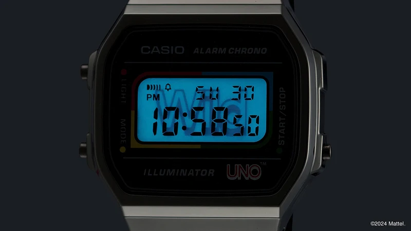 Casio A168WEUC-1AER Vintage Unisex Armbanduhr • UNO Special Edition • EL-Hintergrundbeleuchtung