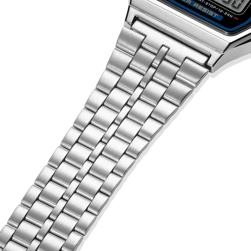 Casio Vintage A159WE-1EF Armbanduhr Silber • Edelstahlarmband • LED-Beleuchtung
