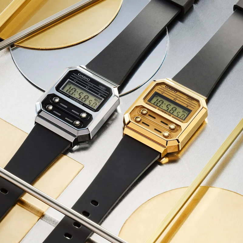 Casio A100WEF-1AEF Vintage Unisex Armbanduhr Silber • Retrodesign • Stoppuhr & LED-Licht