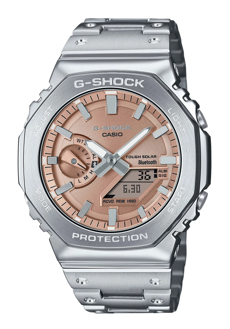 Casio G-SHOCK GMW-B5000GD-4 Herren Armbanduhr Silber/Kupfer • Tough Solar & Bluetooth • Multiband 6 Funkuhr