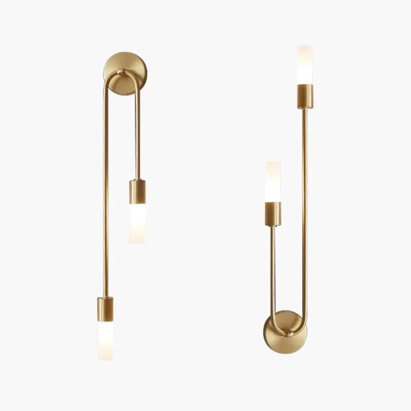 Lineaire LED Wandlamp Goud 2-Lichts Modern Scandinavisch Design Warm Wit Verlichting Woonkamer Slaapkamer | Sansoti