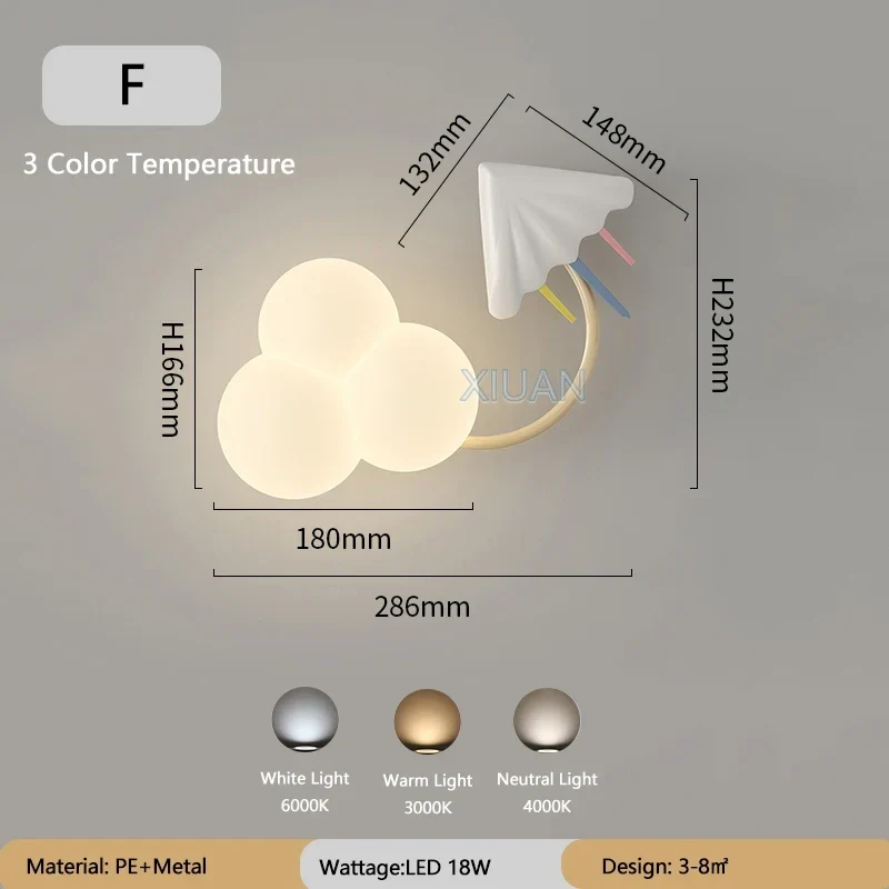 LED Wandlamp Kinderkamer met Vliegtuig Wolk Regenboog Ster Motief Drie Lichttemperaturen Dimbaar Sfeerlicht | Sansoti
