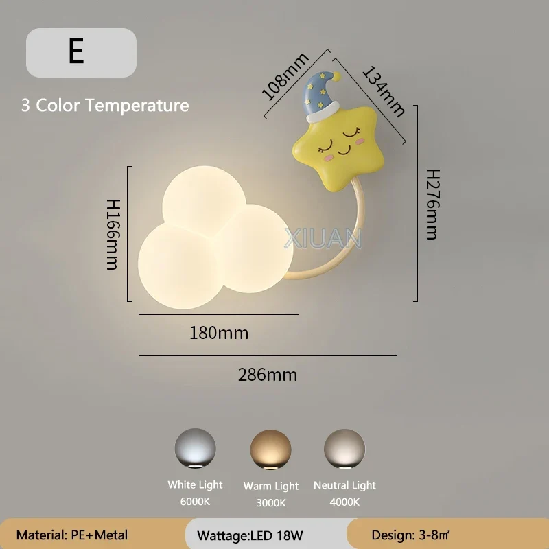LED Wandlamp Kinderkamer met Vliegtuig Wolk Regenboog Ster Motief Drie Lichttemperaturen Dimbaar Sfeerlicht | Sansoti