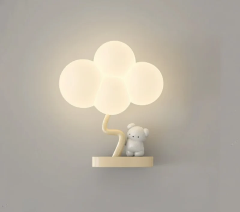 LED Wandlamp Kinderkamer met Vliegtuig Wolk Regenboog Ster Motief Drie Lichttemperaturen Dimbaar Sfeerlicht | Sansoti