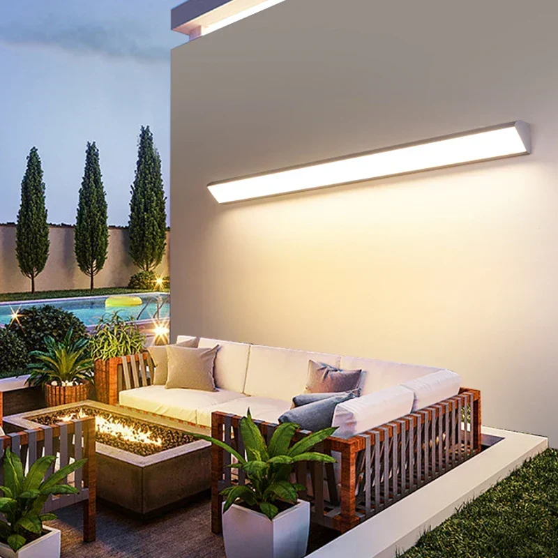Moderne LED Wandlamp 48-120cm Aluminium Binnen Buiten Warm Wit Koud Wit Sfeervol Licht Woonkamer Tuin | Sansoti