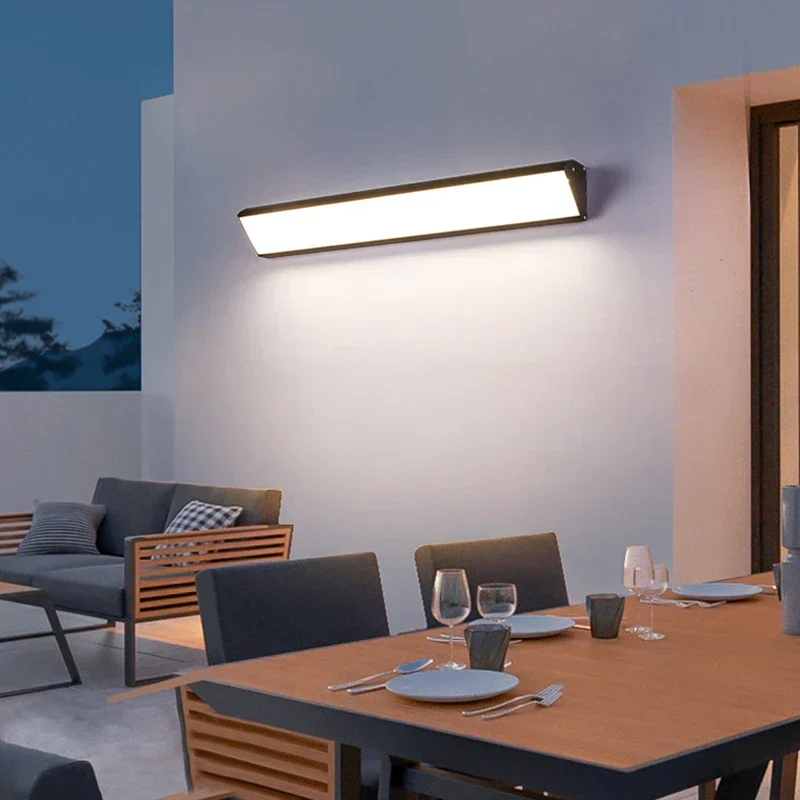 Moderne LED Wandlamp 48-120cm Aluminium Binnen Buiten Warm Wit Koud Wit Sfeervol Licht Woonkamer Tuin | Sansoti