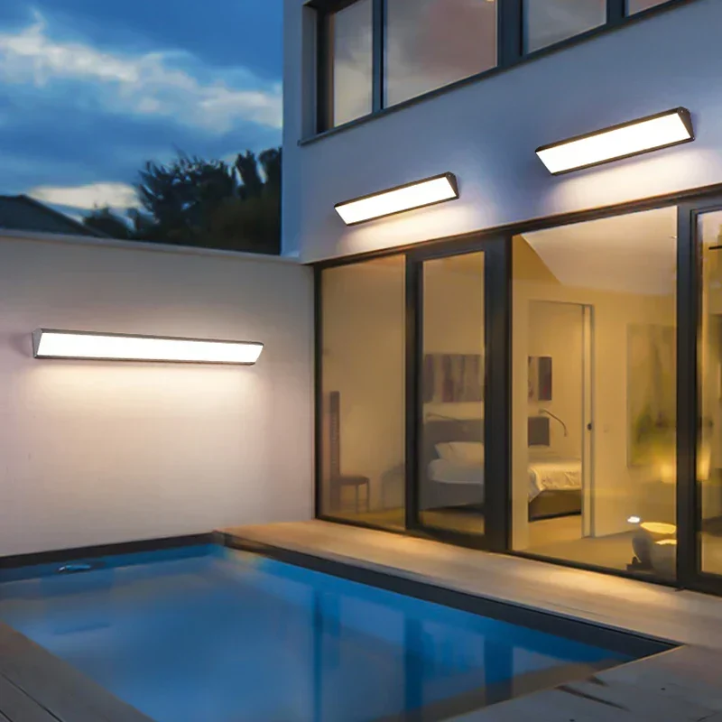 Moderne LED Wandlamp 48-120cm Aluminium Binnen Buiten Warm Wit Koud Wit Sfeervol Licht Woonkamer Tuin | Sansoti