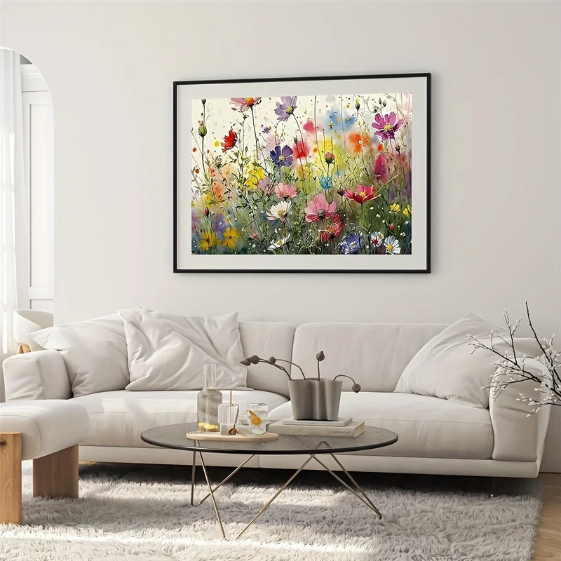 Schilderset op Nummers Bloemen 40x50cm Canvas Wanddecoratie Doe-het-Zelf Creatief Ontspanning Hobby Kunst | Sansoti