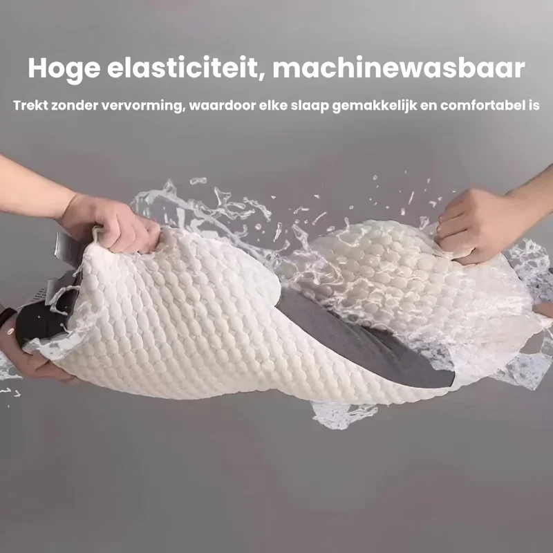 Orthopedisch Nekssteunkussen 48×74cm Ergonomisch Gevormd Memory Foam voor Rug- en Zijslapers Wit-Grijs | Sansoti