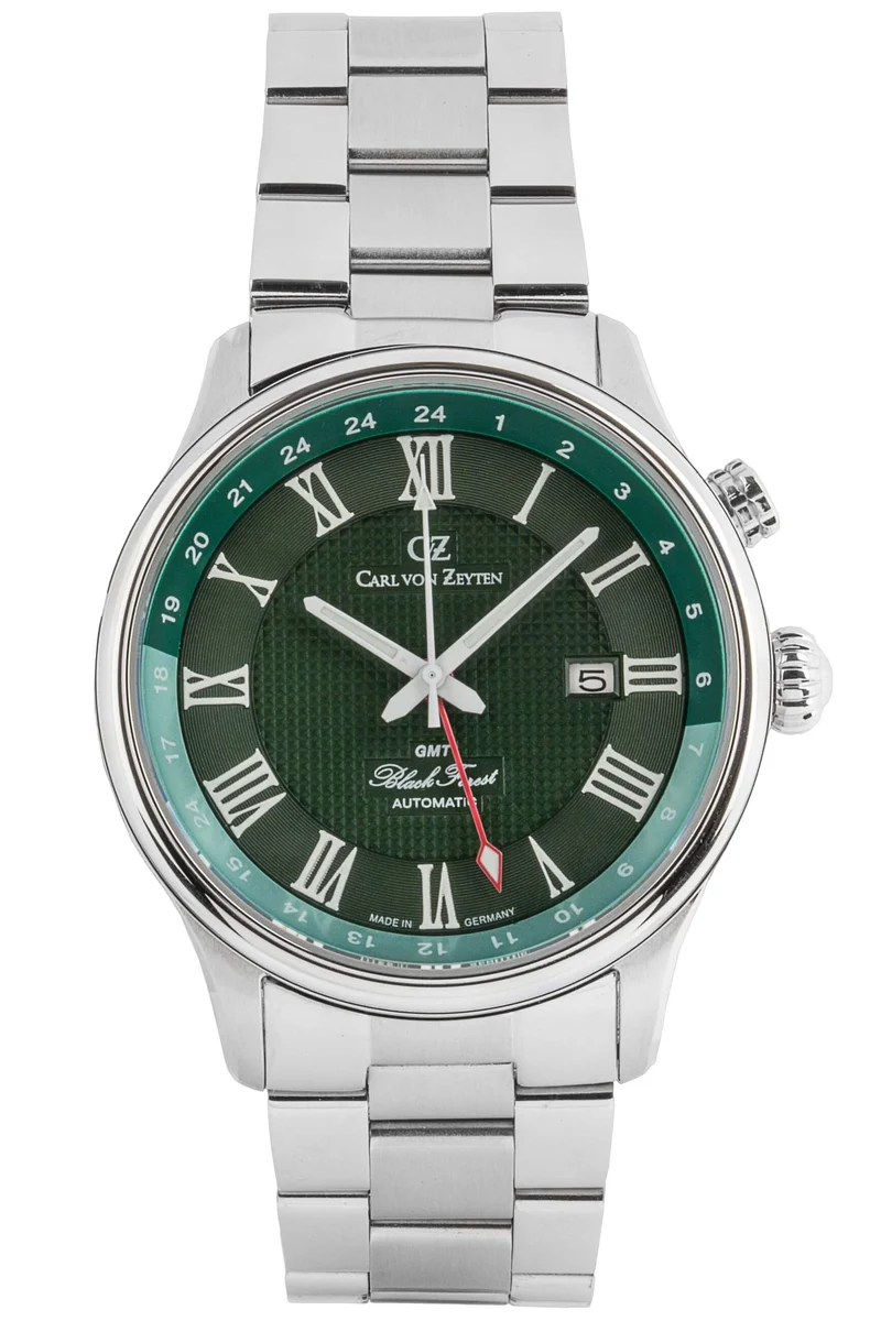 Carl von Zeyten Rench CVZ0087GRMS Herrenuhr Silber Grün • Automatikwerk • Saphirglas