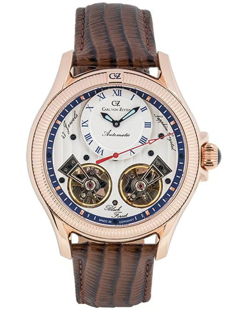 Carl von Zeyten Waldhaus CVZ0084RWHS Herrenuhr Weiß • Automatikwerk mit Open-Heart • Limited Edition