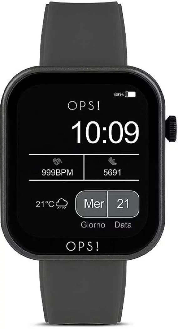 OPS! Active Call OPSSW-30 Unisex-Smartwatch • Call- & Fitnessfunktionen • Italienisches Design