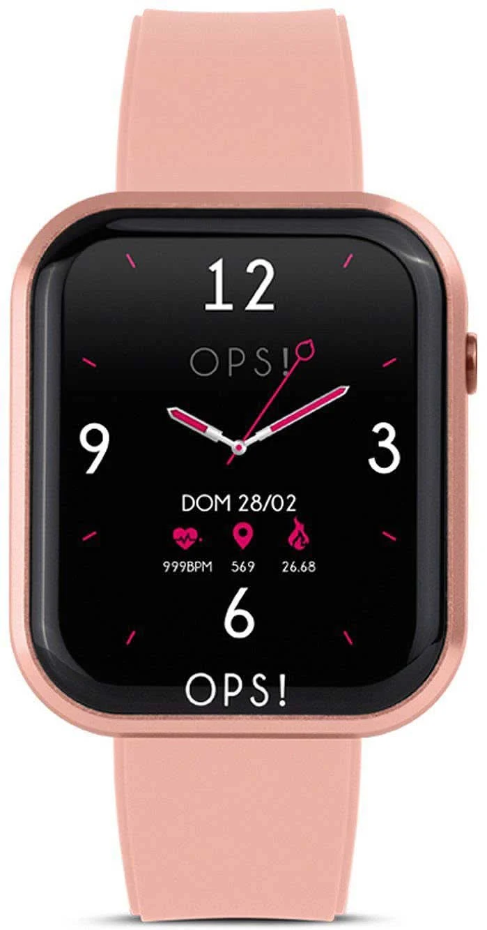 OPS! OBJECTS SMART Call OPSSW-13 Unisex-Smartwatch • Italienisches Design in Pink • Telefonfunktion & Fitness-Tracking