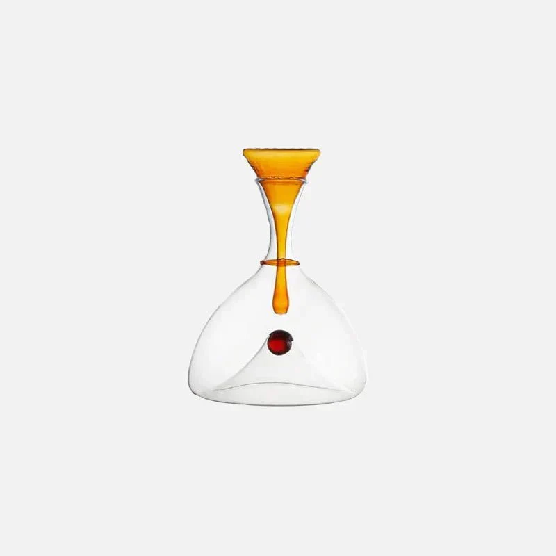 Glazen Karaf Mondgeblazen Decoratieve Stop Amber Blauw Loodvrij Vaatwasmachinebestendig Eettafel Woonkamer | Sansoti