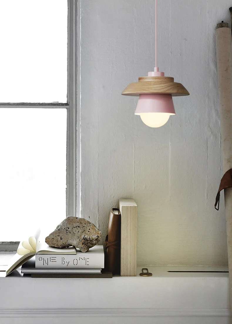 Hanglamp Hout Aluminium Scandinavisch Zwart Roze Groen Grijs Wit E27 Woonkamer Eetkamer | Sansoti
