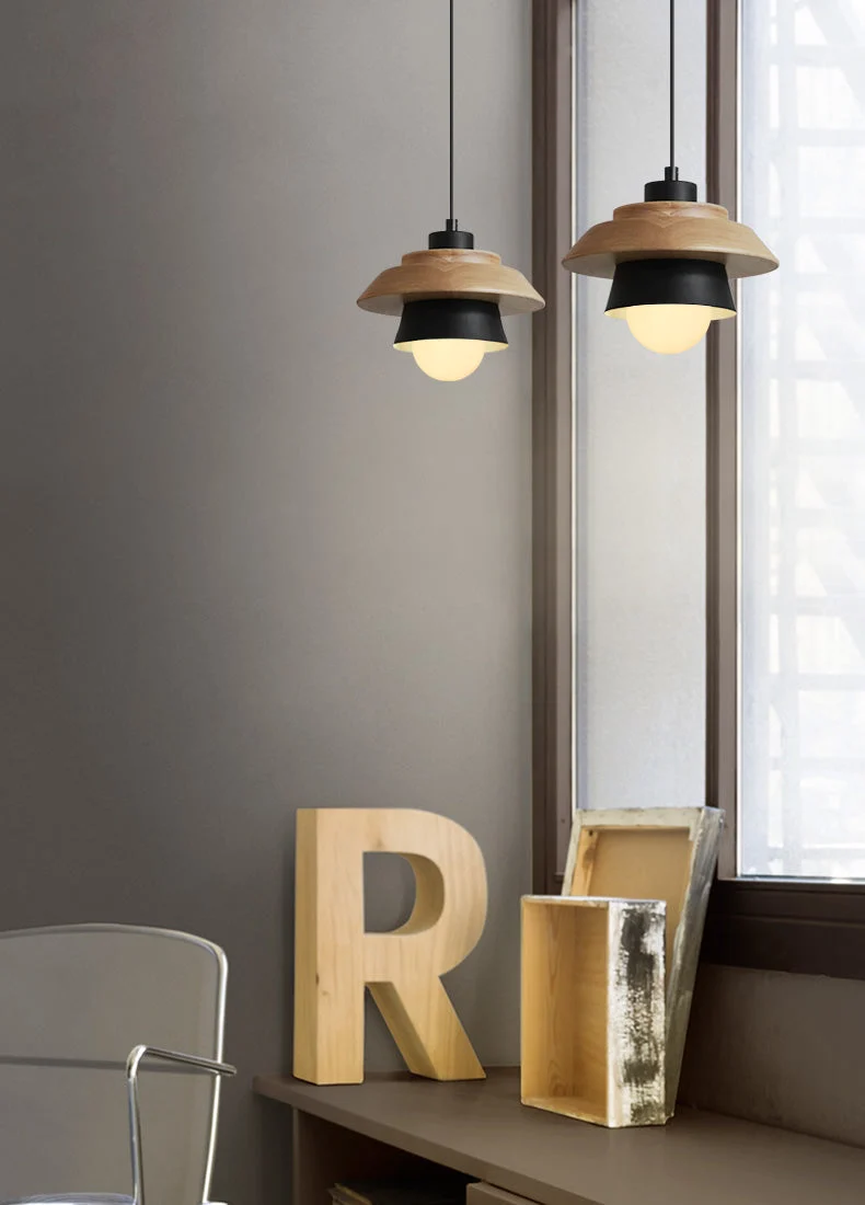 Hanglamp Hout Aluminium Scandinavisch Zwart Roze Groen Grijs Wit E27 Woonkamer Eetkamer | Sansoti