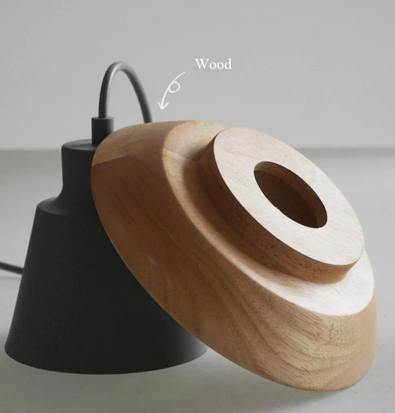 Hanglamp Hout Aluminium Scandinavisch Zwart Roze Groen Grijs Wit E27 Woonkamer Eetkamer | Sansoti