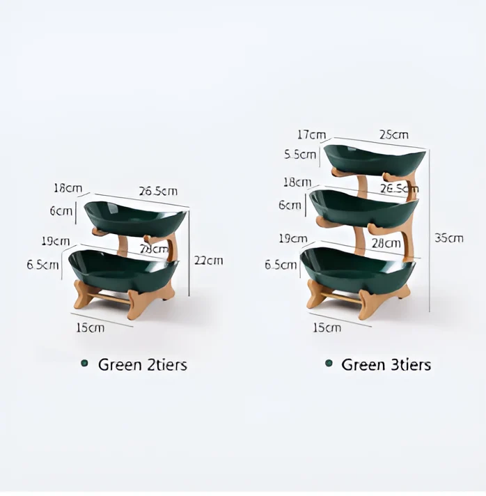 Fruitmand 3 Etages Houten Standaard Met Schalen Keuken Organizer | Sansoti