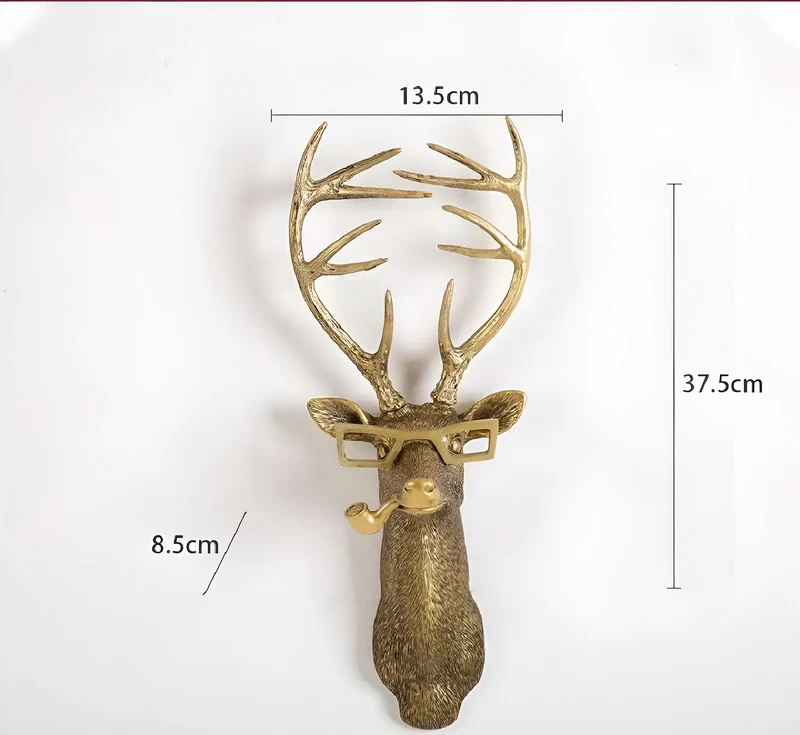 Wandhaak Dierenkop Goud Kapstokhaak Decoratie Wand Resin | Sansoti