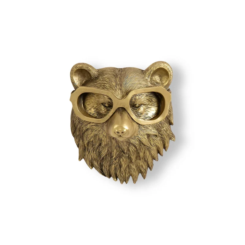 Wandhaak Dierenkop Goud Kapstokhaak Decoratie Wand Resin | Sansoti