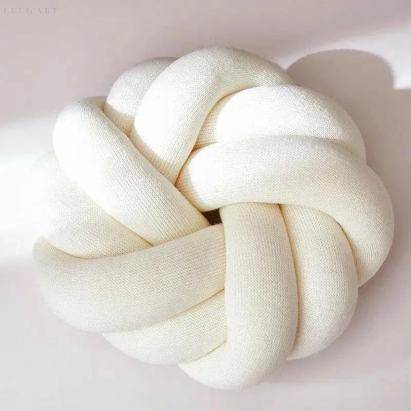 Sierkussen Knoop Rond Fluweel Decoratief 30cm Scandinavisch | Sansoti