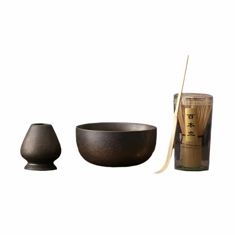 Matcha Set 4 Delig Keramiek Met Bamboe Klopper | Sansoti