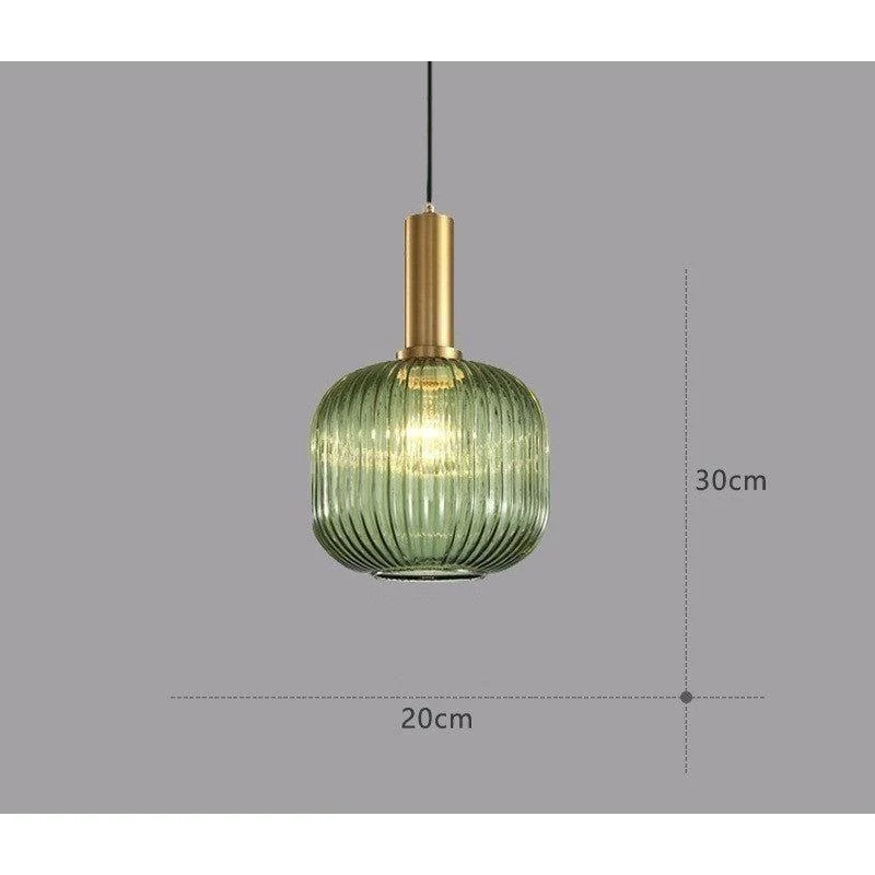 Hanglamp Ribbelglas Vintage 1-Lichts Goud E27 | Sansoti